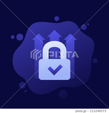 padlock and arrows icon, vector design 115246573