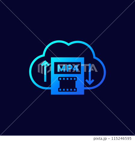 mp4 upload to cloud vector icon for web and apps 115246595