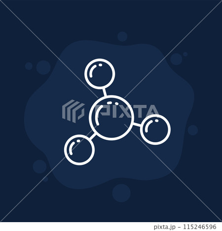 Ammonia, NH3 molecule line vector icon 115246596
