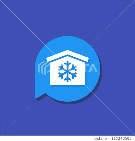 cold storage vector icon with warehouse 115246599