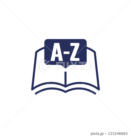 dictionary or vocabulary book icon 115246663