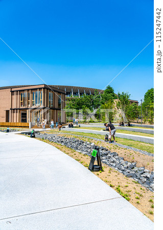 【東京都】爽やかな青空が広がる新国立競技場と都立明治公園 115247442