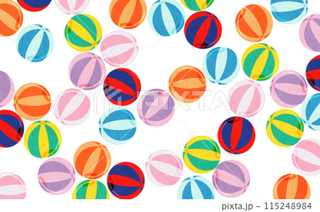 カラフルなビーチボールのパターン カラフルなビーチボールのパターン 115248984