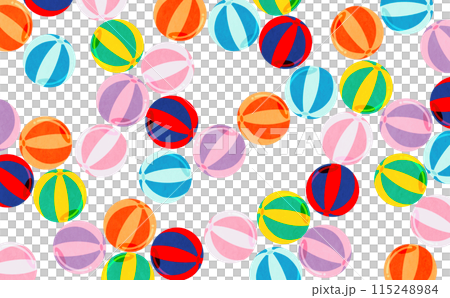 カラフルなビーチボールのパターン カラフルなビーチボールのパターン 115248984