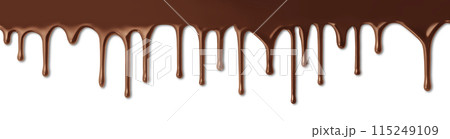 滴る液状のチョコレートの背景テクスチャー 滴る液状のチョコレートの背景テクスチャー 115249109