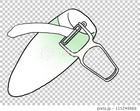 ピーラーで大根の皮を剥くイラスト 115249868
