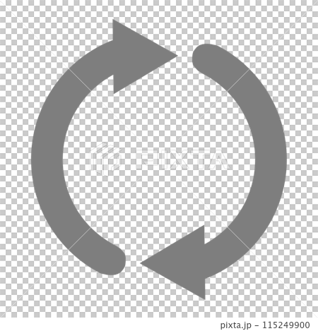 ループをイメージした矢印2本のアイコン（グレー） 115249900