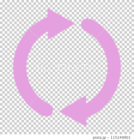 Two arrows forming a loop (pink) Two arrows forming a loop (pink) 115249901