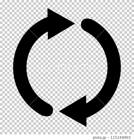 帶有循環圖像的兩個箭頭圖示(黑色) 帶有循環圖像的兩個箭頭圖示(黑色) 115249903