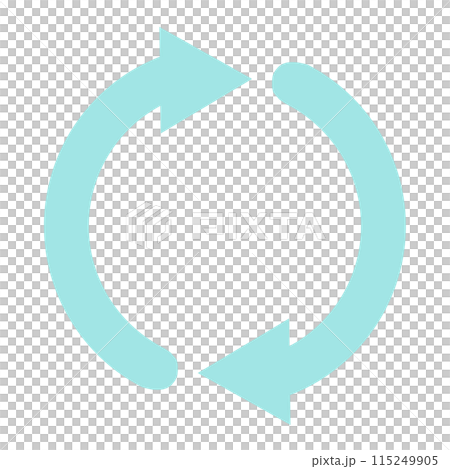 帶有循環圖像的兩個箭頭圖示（淺藍色） 115249905