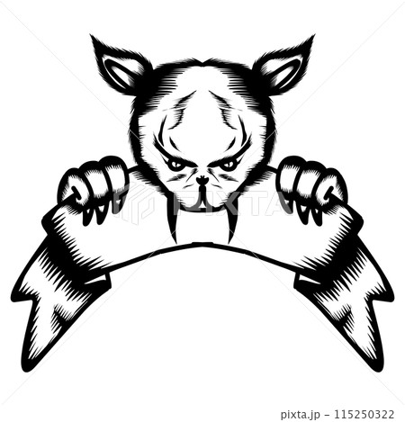 Design graphic of background, Fox, frame and ribbon. Perfect for banner, stickers, greeting cards Design graphic of background, Fox, frame and ribbon. Perfect for banner, stickers, greeting cards 115250322