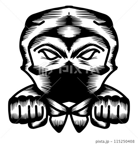 Design graphic of Cartoon Ninja Flying. Perfect for ico, logo, sticker, tattoo Design graphic of Cartoon Ninja Flying. Perfect for ico, logo, sticker, tattoo 115250408