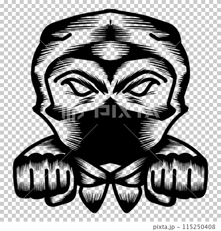 Design graphic of Cartoon Ninja Flying. Perfect for ico, logo, sticker, tattoo Design graphic of Cartoon Ninja Flying. Perfect for ico, logo, sticker, tattoo 115250408