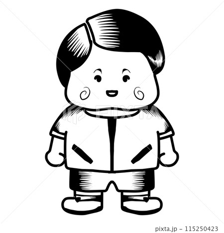 Design graphic of little boy. Perfect for icon, logo, tattoo, banner, stickers, greeting cards Design graphic of little boy. Perfect for icon, logo, tattoo, banner, stickers, greeting cards 115250423