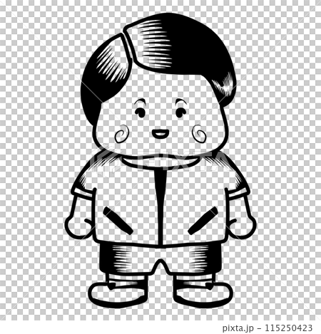 Design graphic of little boy. Perfect for icon, logo, tattoo, banner, stickers, greeting cards Design graphic of little boy. Perfect for icon, logo, tattoo, banner, stickers, greeting cards 115250423