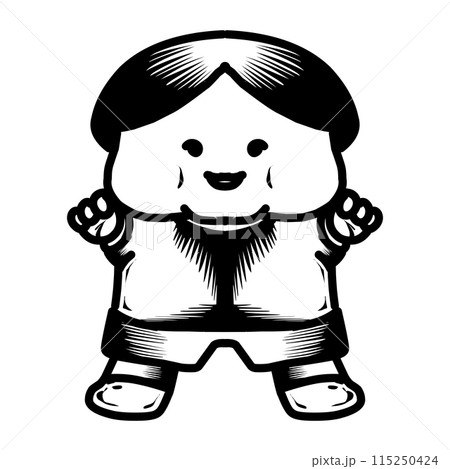 Design graphic of little boy. Perfect for icon, logo, tattoo, banner, stickers, greeting cards Design graphic of little boy. Perfect for icon, logo, tattoo, banner, stickers, greeting cards 115250424