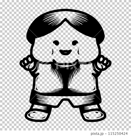 Design graphic of little boy. Perfect for icon, logo, tattoo, banner, stickers, greeting cards Design graphic of little boy. Perfect for icon, logo, tattoo, banner, stickers, greeting cards 115250424