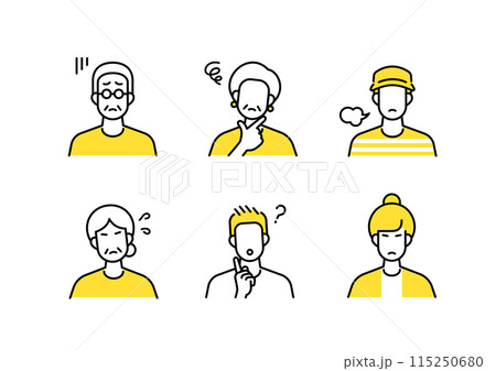 ネガティブな人々アイコンセット ネガティブな人々アイコンセット 115250680