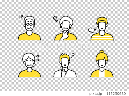 ネガティブな人々アイコンセット ネガティブな人々アイコンセット 115250680