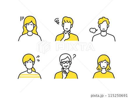 ネガティブな人々アイコンセット 115250691