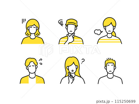 ネガティブな人々アイコンセット ネガティブな人々アイコンセット 115250699