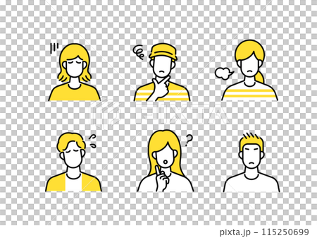 ネガティブな人々アイコンセット ネガティブな人々アイコンセット 115250699