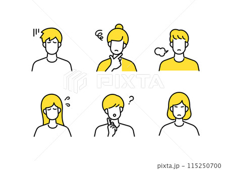 ネガティブな人々アイコンセット 115250700