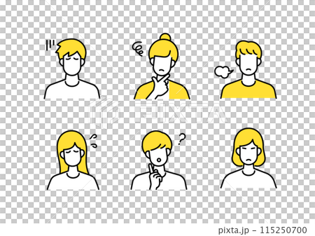 ネガティブな人々アイコンセット 115250700