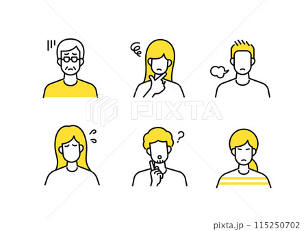 ネガティブな人々アイコンセット 115250702