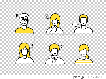 ネガティブな人々アイコンセット 115250702