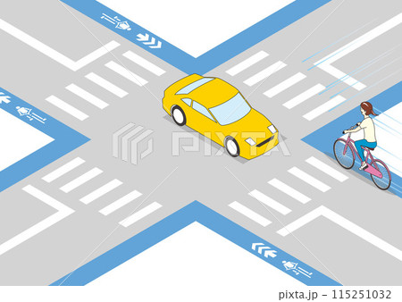 自転車違反:右側通行 自転車違反:右側通行 115251032