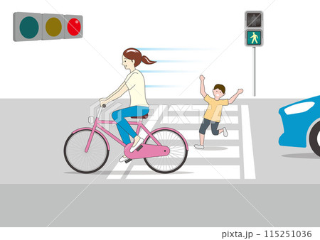 自転車違反：信号無視 115251036