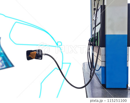 gasoline injection pump Refueling mockup car graphic on white background 115251100