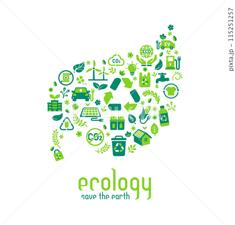 エコモチーフ ベクターイラスト  (エコ・リサイクル・SDGs)  115251257