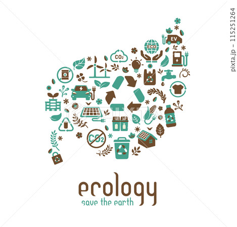 エコモチーフ ベクターイラスト  (エコ・リサイクル・SDGs)  115251264