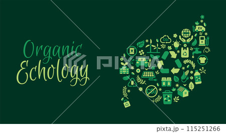 エコモチーフ 横長ベクターバナーイラスト  (エコ・リサイクル・SDGs)  エコモチーフ 横長ベクターバナーイラスト  (エコ・リサイクル・SDGs)  115251266