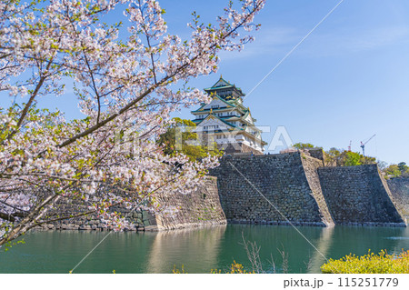 【春の大阪城公園】大阪城天守閣と桜 115251779
