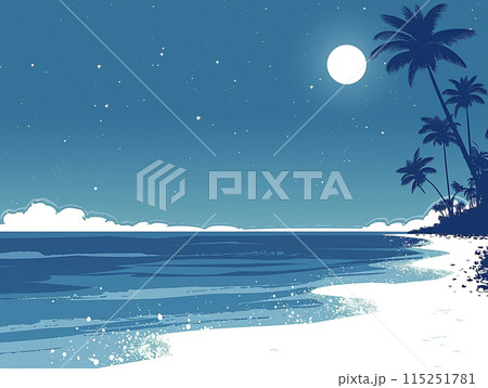 ヤシの木がある砂浜　AI画像 115251781