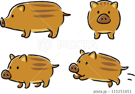 シンプルでかわいいうり坊のイラストセット 115251851