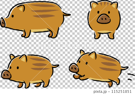 シンプルでかわいいうり坊のイラストセット 115251851