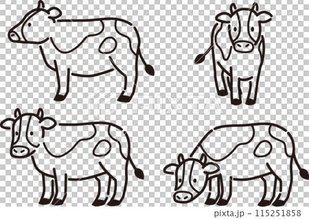 簡單可愛的牛插畫集 簡單可愛的牛插畫集 115251858