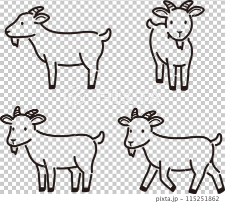 簡單可愛的山羊插畫集 115251862