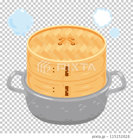 鍋で蒸されるセイロ 鍋で蒸されるセイロ 115252028