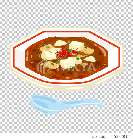 Mapo tofu served on a plate 115252035