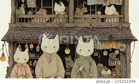 猫屋敷：猫が人間のような社会生活を営んでいる