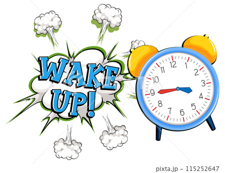 Wake Up Alarm Clock Illustration Wake Up Alarm Clock Illustration 115252647