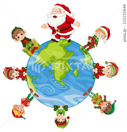 Santa and Elves Around the World 115252649
