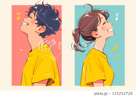 若い男女のイラスト「AI生成画像」 若い男女のイラスト「AI生成画像」 115252720