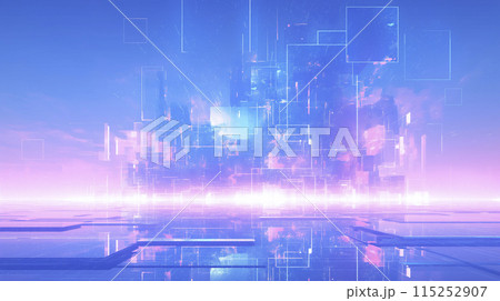 光り輝く抽象的な背景「AI生成画像」 115252907