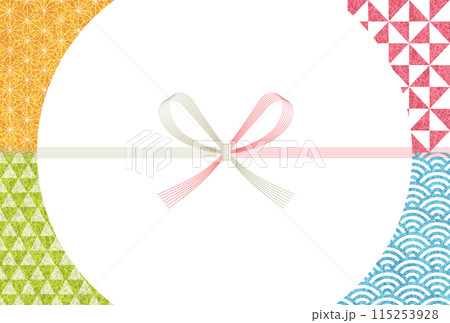 のし 水引き 和柄 夏 背景 のし 水引き 和柄 夏 背景 115253928
